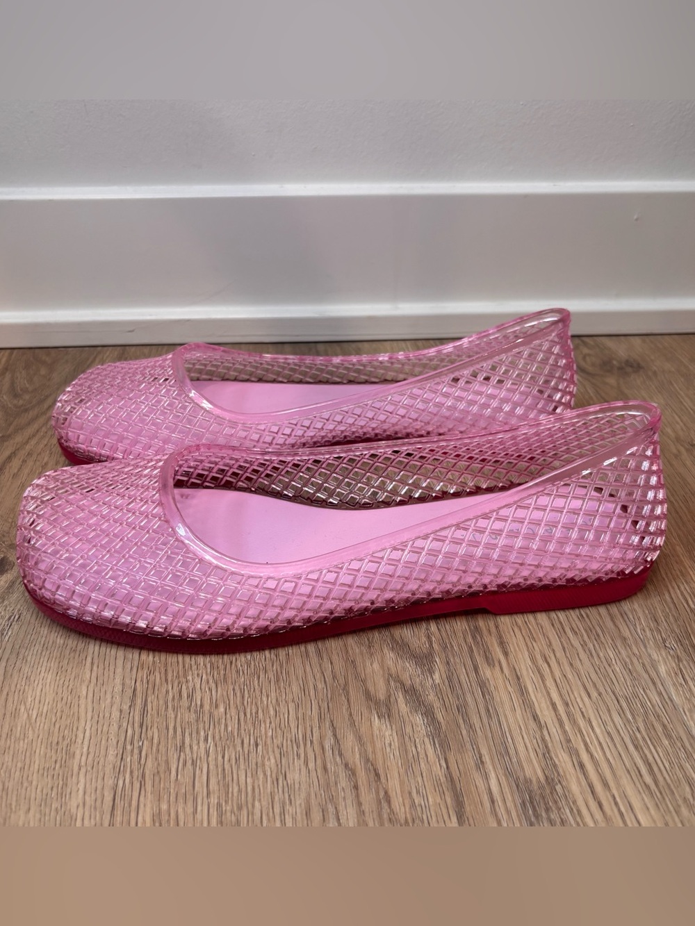 Jeffrey Campbell Women’s Jellz Clear Slip On Flats Shoes Pink Size 8